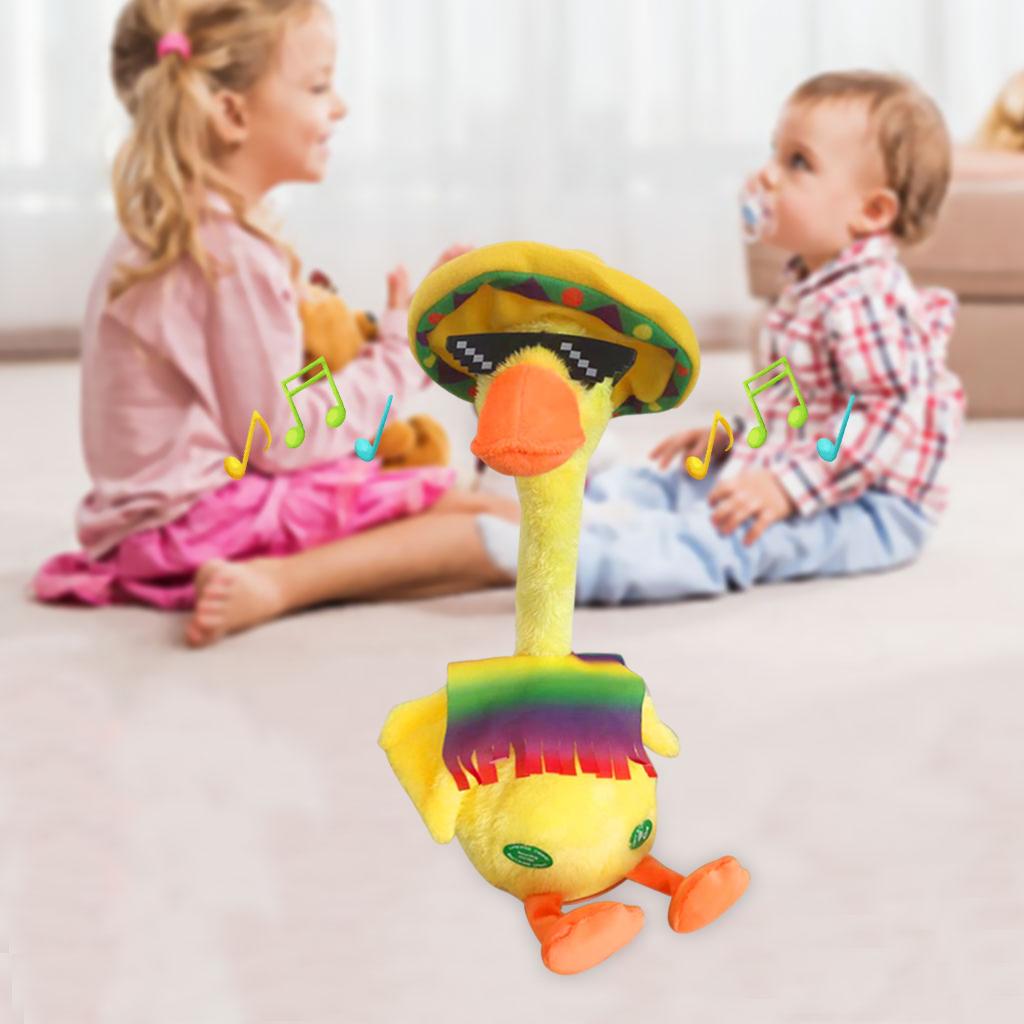Cute Duck Doll Toy Singing Talk Repeated Record Dance Swinging Neck Repeat Toy Stuffed Doll for Party Favors Home Decor Baby
