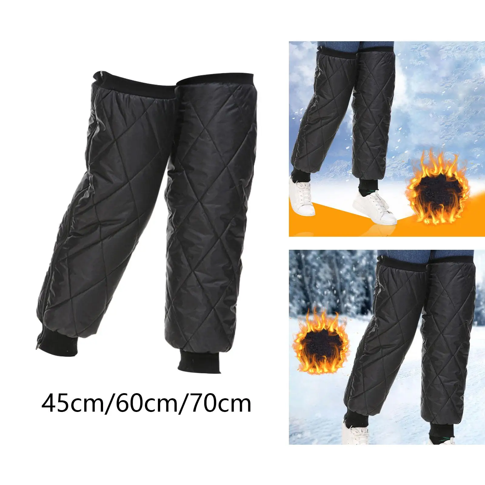 1 Pair Leg Warmers Thermal Protective Gear Windproof Leg Gaiter for Men Women Winter Working Mountain Biking Outdoor Activities