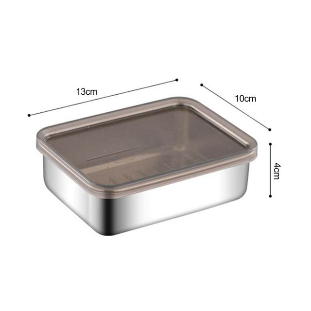 Refrigerator Stainless Steel Cheese Container Elevated Base Fridge Deli  Meat Storage Box Kitchen Food Storage Container With Lid - AliExpress