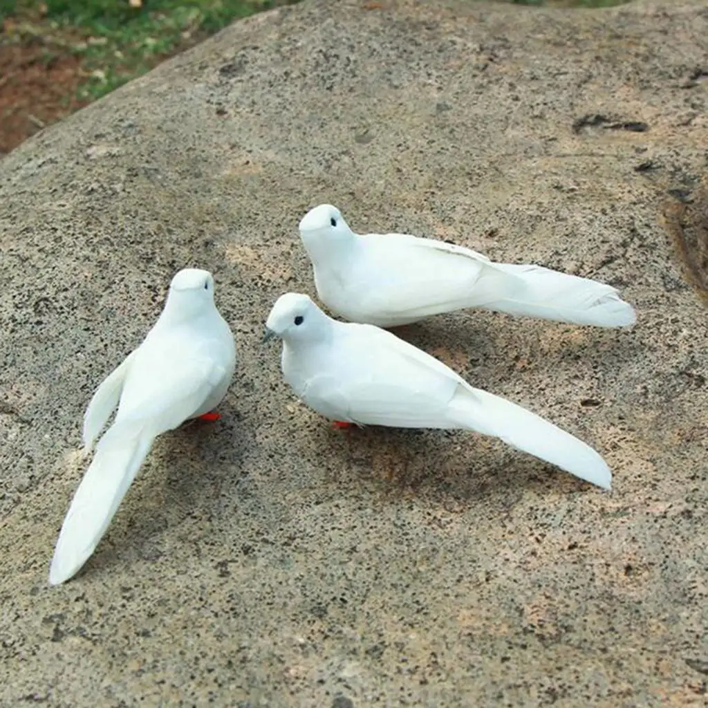 Artificial Flocking Pigeon Birds Statue - Funny Sculpture Ornaments indoor e outdoor Figurines