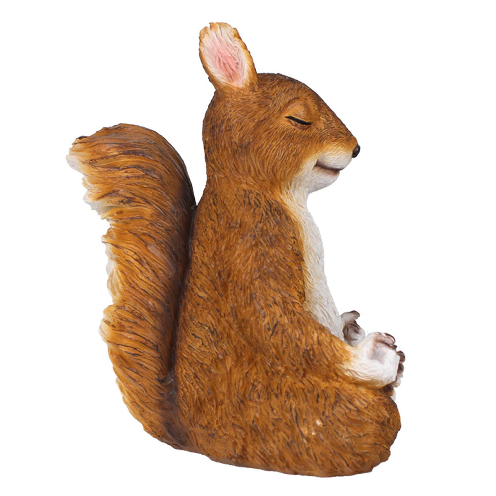 Squirrel Statue Sculptures Figurines Artware Resin Office Table Display Bar