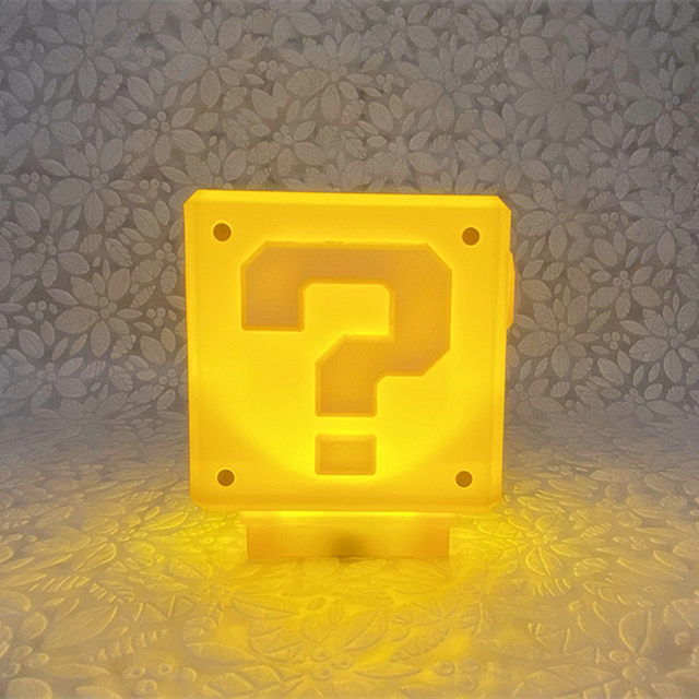 Mario Brothers-luz nocturna LED con signo de interrogación, Cubo de  ladrillo con sonido recargable, lámpara de decoración para el hogar, regalo  para niños - AliExpress