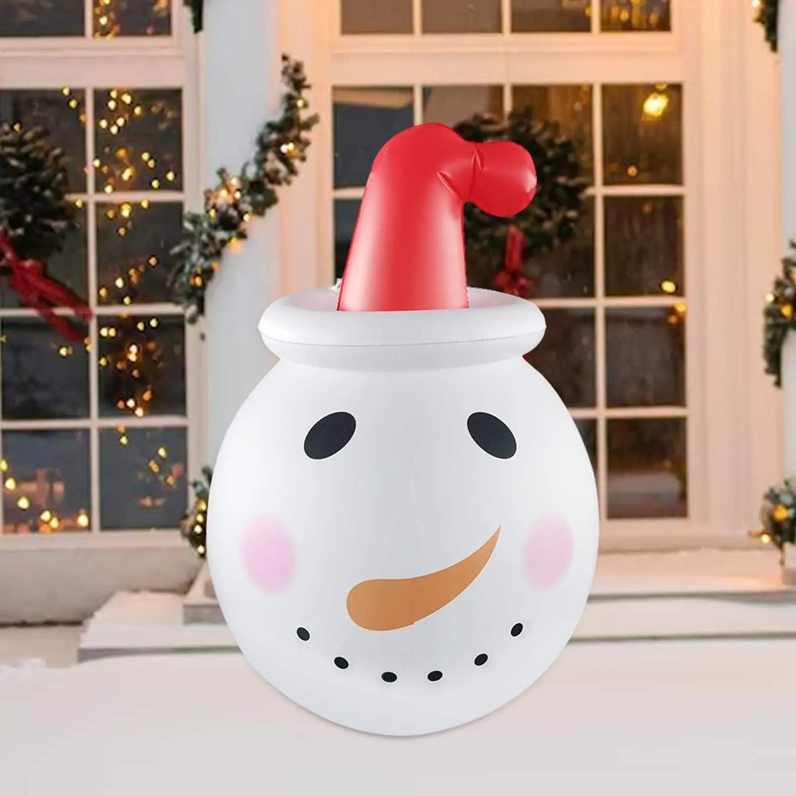 Christmas Inflatable Snowman Ornament Artwork Cute Creative Night Light Xmas Snowball Decor for Cafe Backyard Home Year