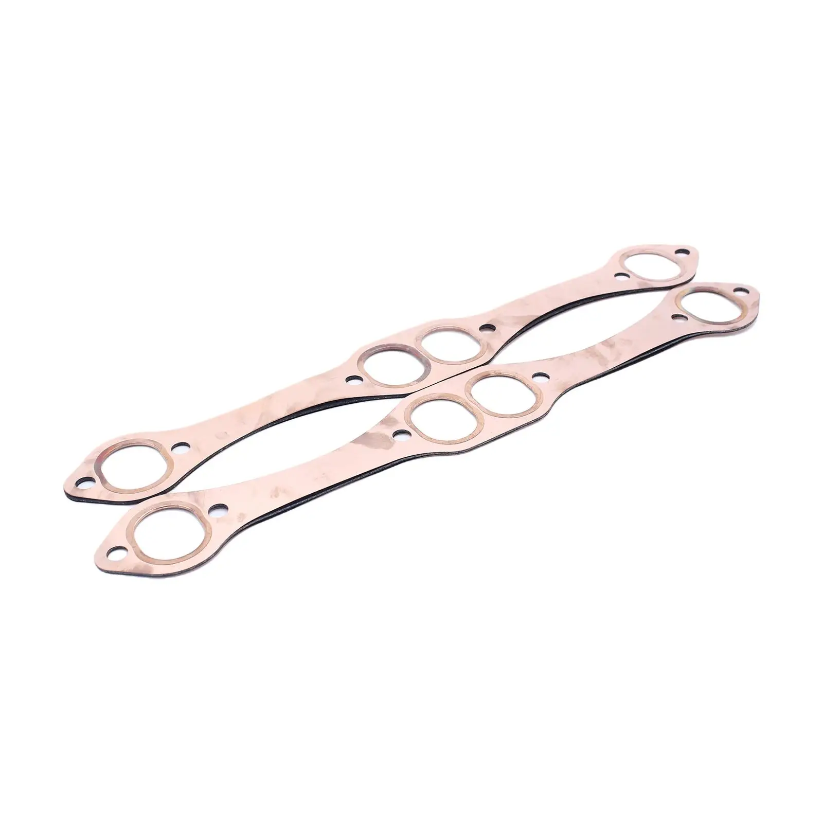 1 Pair SBC Oval Port Copper Header Exhaust Gasket Seal For Chevy SB 327 305 350 383 Exhaust Manifold Gasket Set