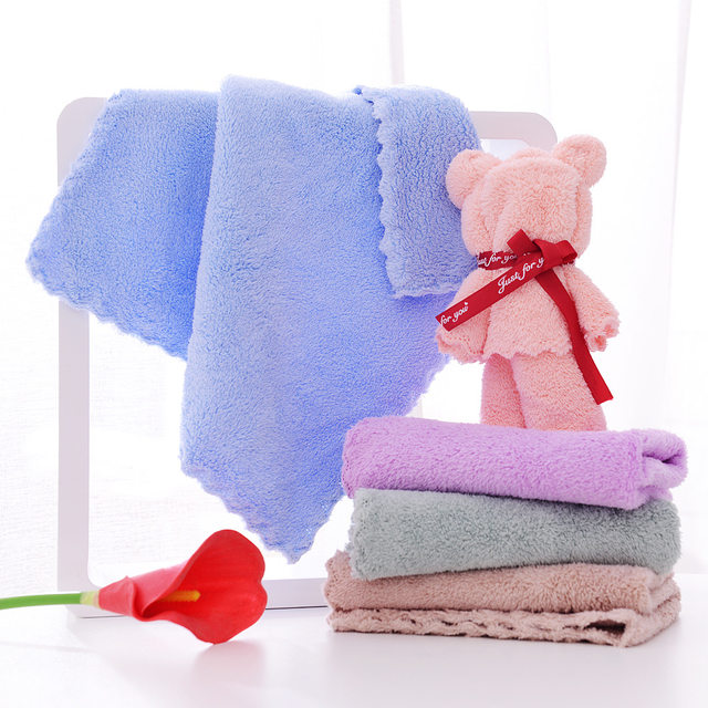 Coral Velvet Bunny elephant Plush Towel Cute Bear Doll Baby Towels Soft  Absorbent Bath Face Hand Towel For Wedding Business Gift - AliExpress