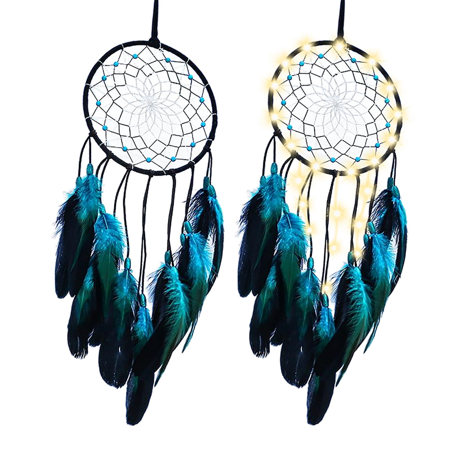 Dreamcatcher Blue Dream Catcher Handmade for Bedroom Decor Wall Hanging Home Decoration Gifts for Teenage Girls Baby Kids Room