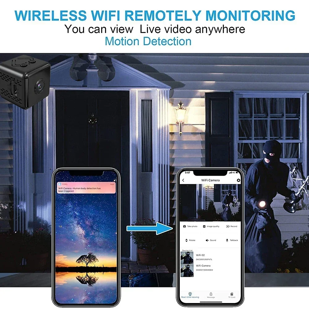 Description Picture 5 of itemPEGATAH Mini WIFI Camera 4K Full HD Home Security Camcorder Night Vision Micro Cam Motion Detection Video Remote Monitor