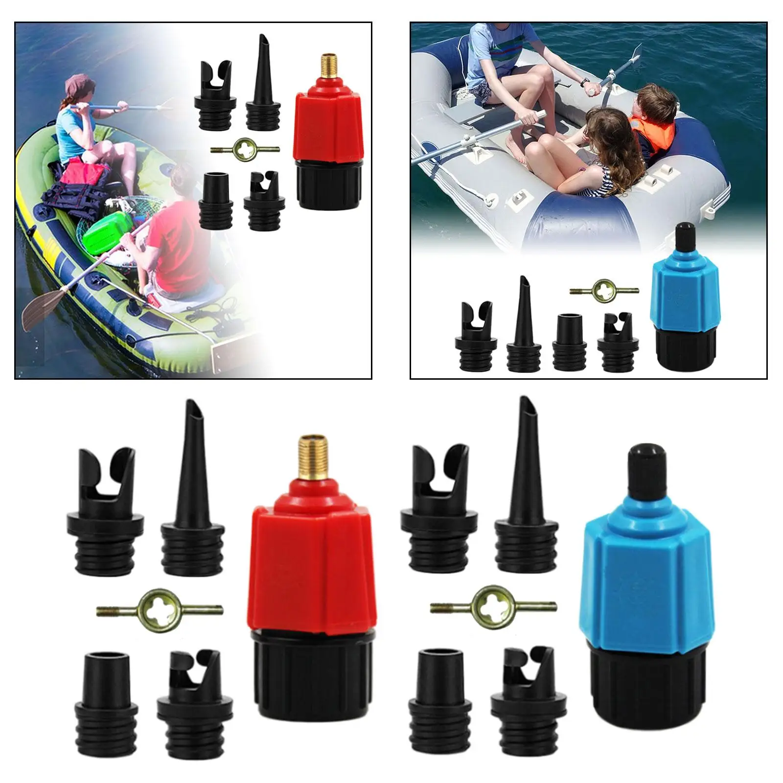 5 Pieces Pump Adaptor Inflatable Connector Replacement Boat Pump Adaptor
