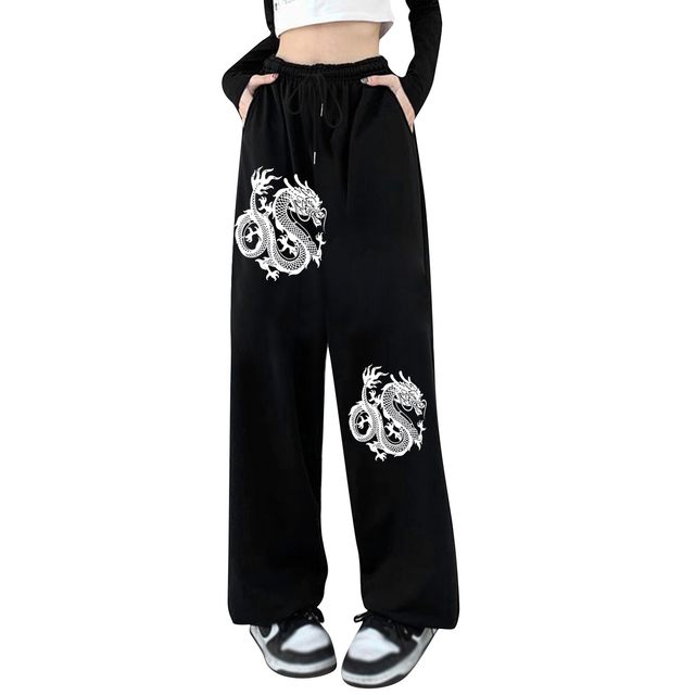 Bunenne Womens Joggers Yoga Pants Women's Bottom Sweatpants Joggers Pants Workout High Waisted Pockets Wide Leg Sky Blue S