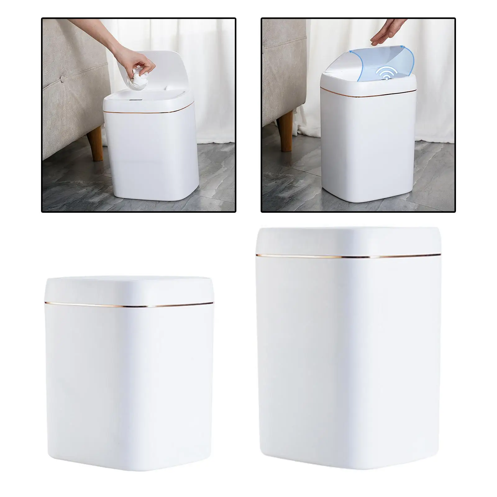 Smart Rubbish Trash Can Touch Free Durable Dustbin Garbage Can Automatic for Office Home Bedroom Living Room Bathroom