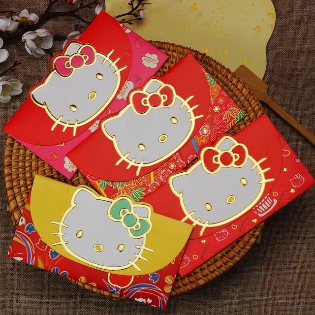 12pcs Sanrio Hello Kitty Chinese New Year Red Packet Cute