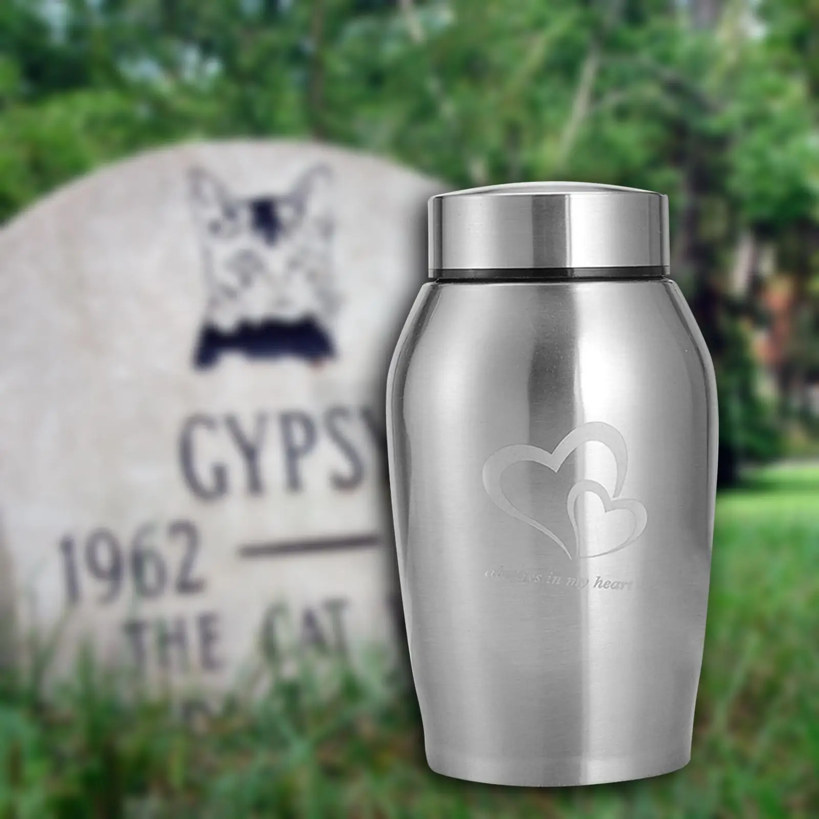 Pet Urns Stainless Steel Casket Keepsake Case Memory Cremation Memorial Urn