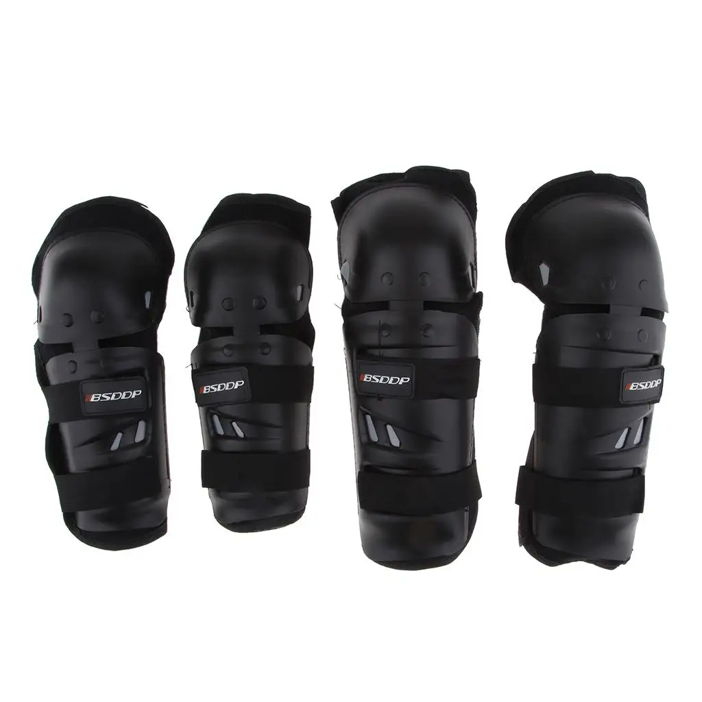 4 Pcs Sets Elbow Knee Shin Gear Guard Pad Protector Elbow Pads Knee Pads Support for Outside Riding Motorcycle Motorbike