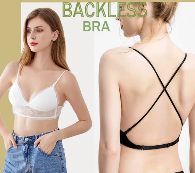 Backless Bra Invisible Bralette Lace Wedding Bras Low Back Underwear Push Up  Brassiere Women Seamless Lingerie Sexy Corset BH