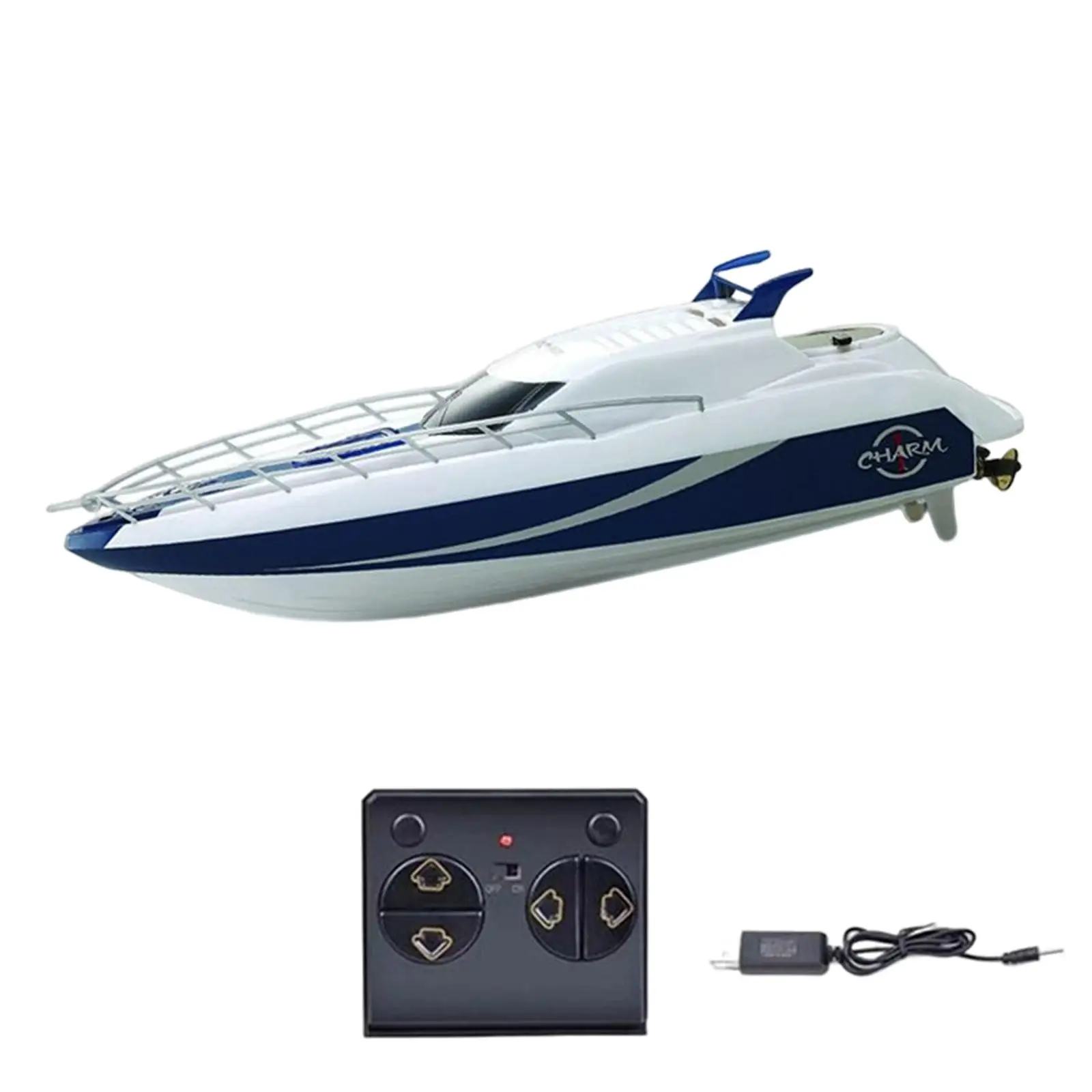 Portable Remote Control Boat Toy Water Toy Boat USB Rechargeable Warship Model RC Boat for Kids Adults Children Boys Gifts