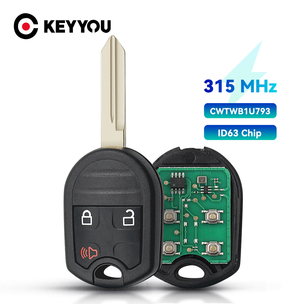KEYYOU Auto-Fernschlüssel 3/4 Tasten 315 MHz 4D63 Chip für Ford Flex Explorer Taurus Mustang 2010 2011 2012 2013 CWTWB1U793 – Detail 3