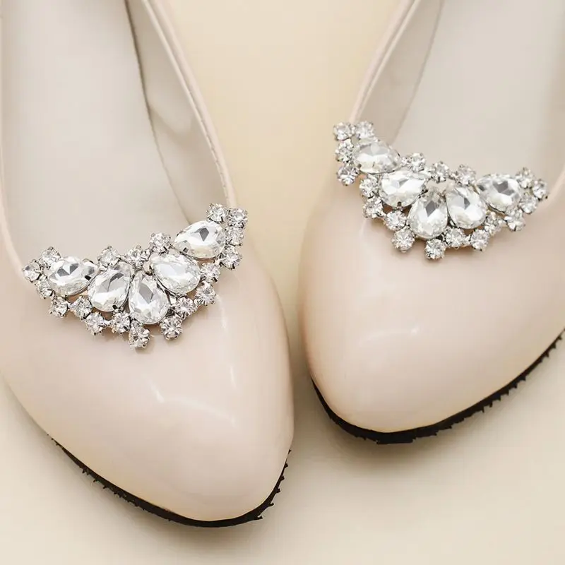 GROOMY Clip de Zapato Alas de Diamantes de imitación Dijes DIY Mujeres Boda Tacones Altos Moda Hebilla Accesorios Ropa Decoración 