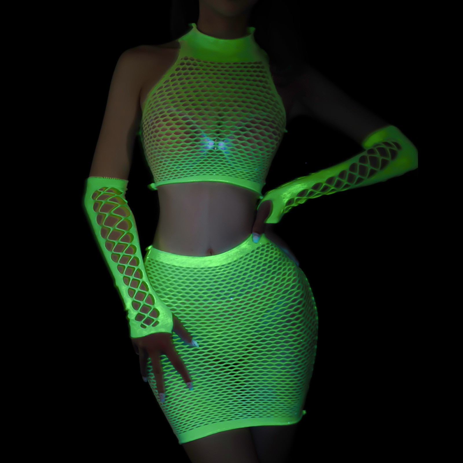 Dark discount green fishnets