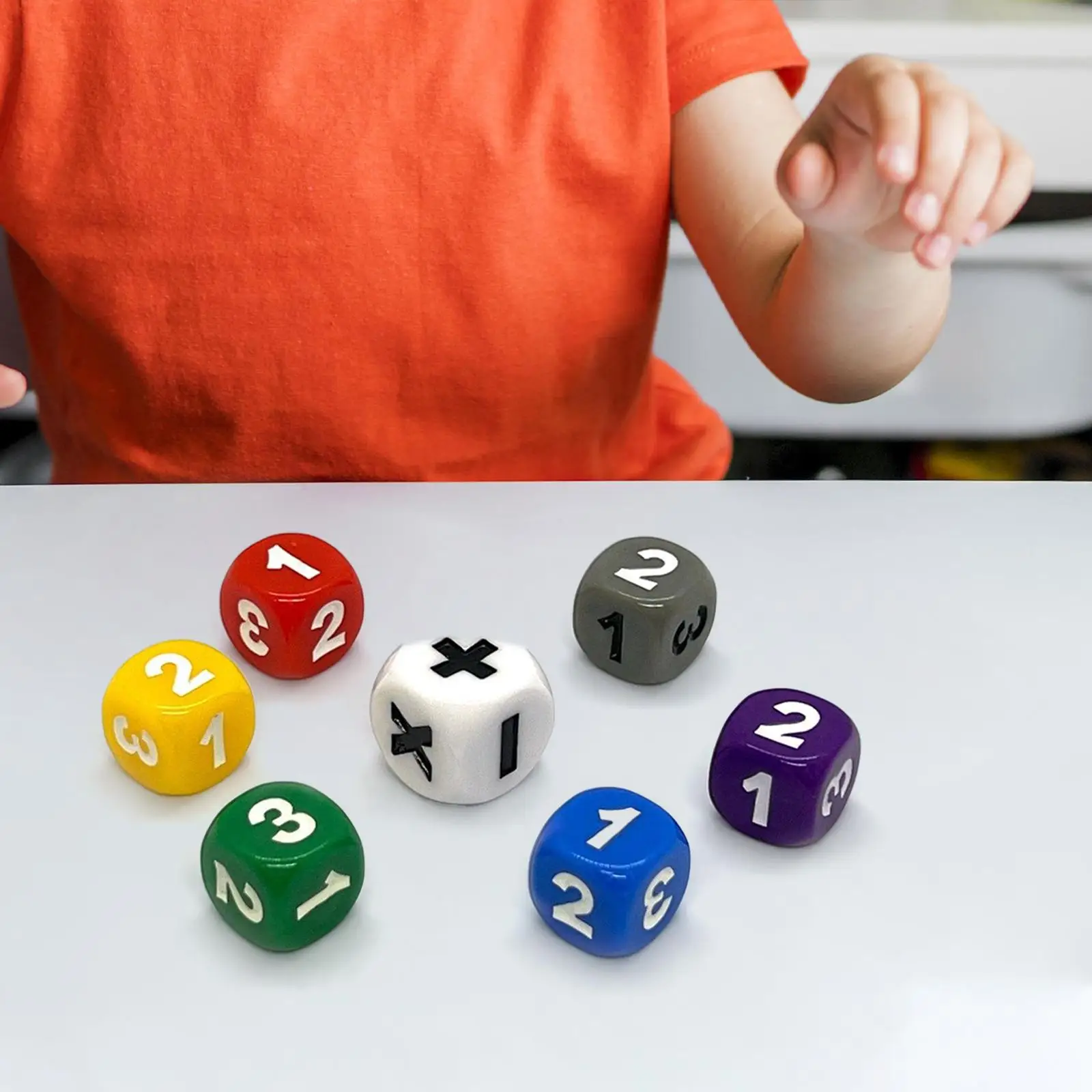 7 Pieces Teaching Dice Counting Toys Lightwheigt Educational Toys for Tabletop