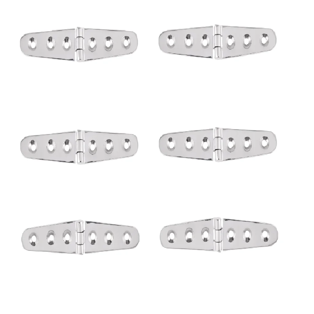 6 Pieces Stainless Steel Marine Boat Casting Long Strap Hinge  Hardware