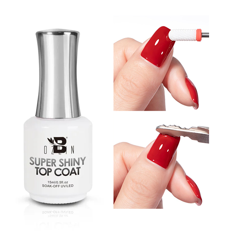 Best of BOZLIN 15ML Super Shiny Top Coat Nail Art Gel Varnish Semi Permanent Soak Off No Wipe UV Gel Varnish Shining Clear Top Coat Reviews & Tips