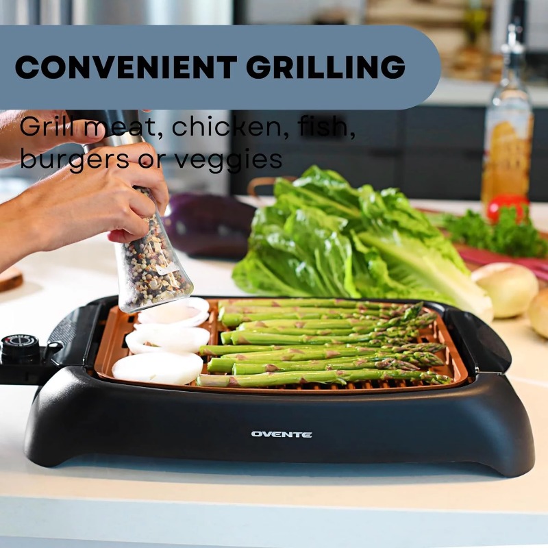 Title 2, Electric Indoor Grill with 13x10 Inch Non-Stick...