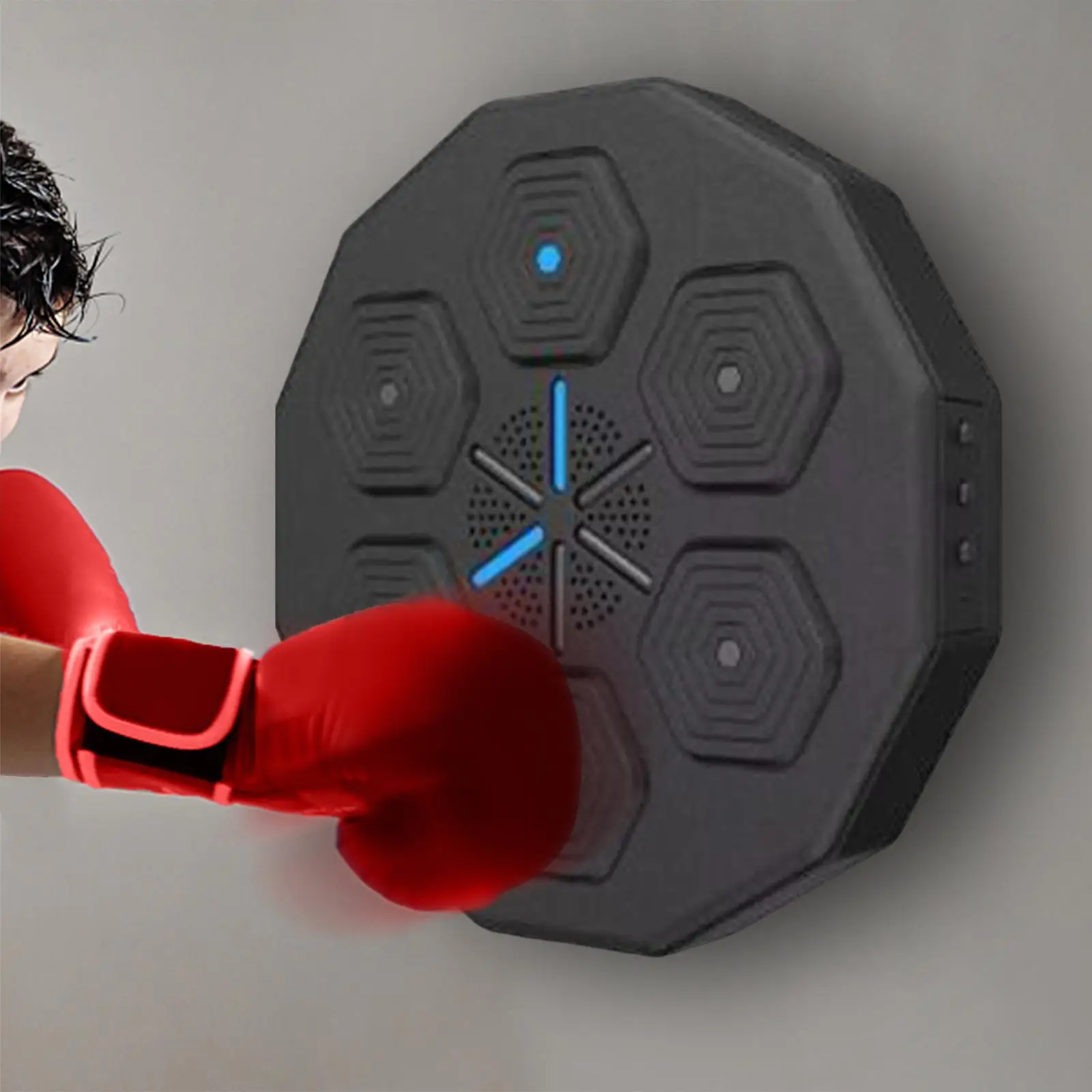 Music Boxing Wall Target with Gloves for Kids Adults Reaction Target Household Wall Mounted Rhythm Wall Target for Home