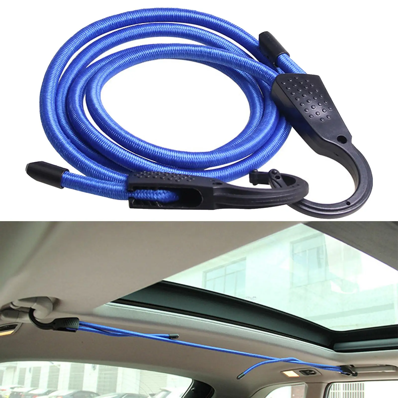 Rubber Elastic Strap Car Clothesline Hook for Luggage Rack Hand Carts Trunk