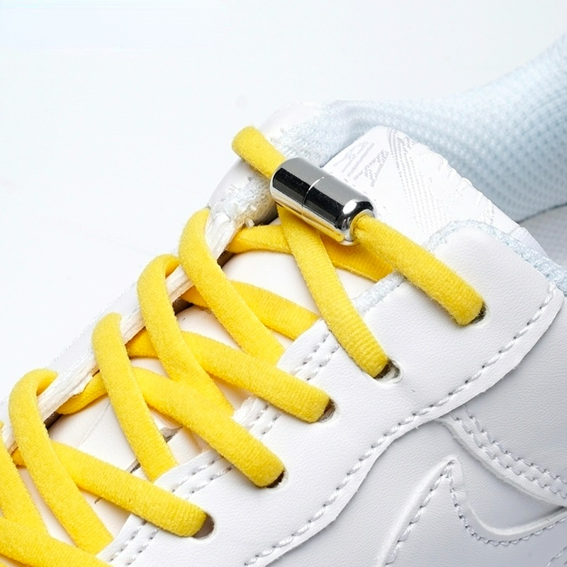 Elastische Schnürsenkel ohne Binden, Halbkreis-Schnürsenkel für elastische Schnürsenkel, Verschlüsse, Metall-Turnschuhe, schnelle Lazy-Schnürsenkel mit Metallverschluss, Schnürsenkel – Detail 6
