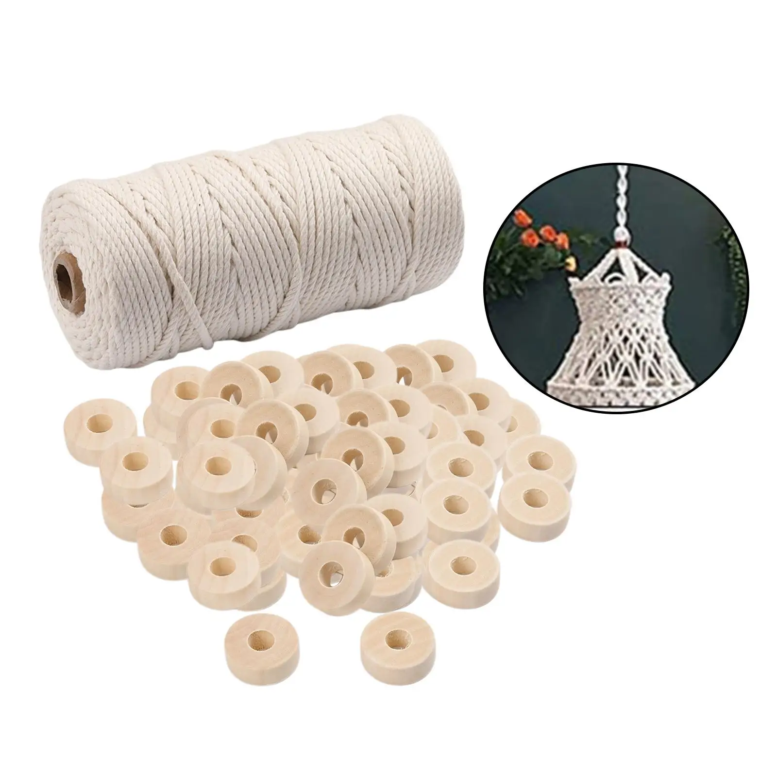 Macrame Cord 3mm x 100m,   Cotton Rope Craft String Twine for Wall Hanging Plant Hangers Knitting, Home Wedding Decorations