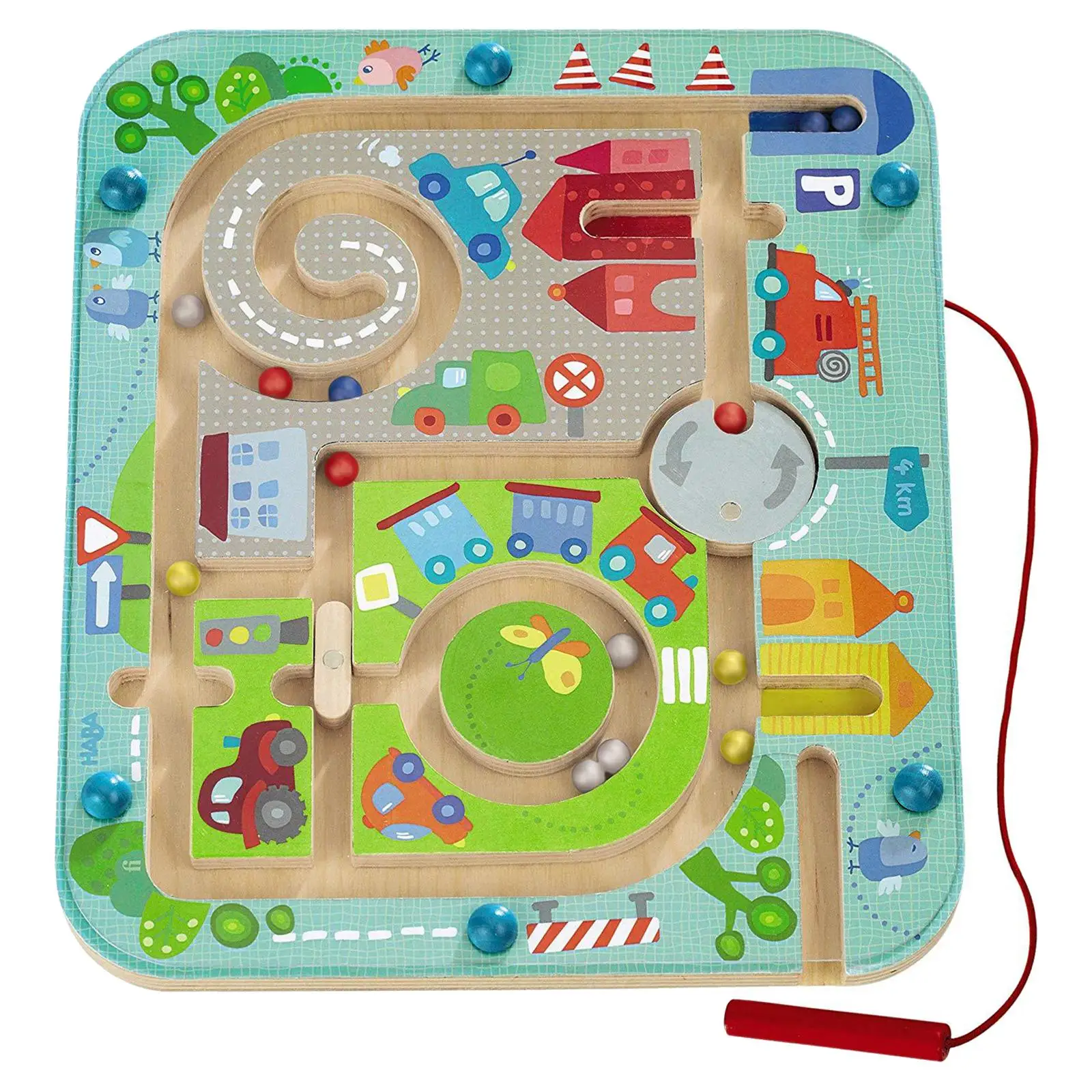 Magnetic Town Maze Toys,  Wooden Educational Activity Board for Toddlers Preschool Children for Ages 2+