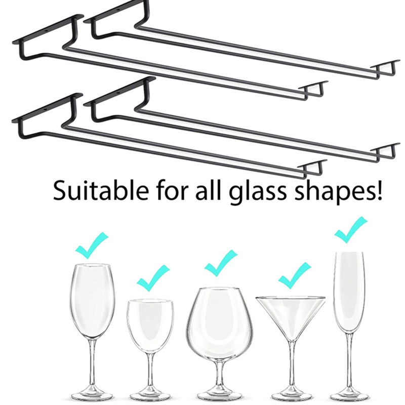Description Picture 5 of itemLXAF Wine Glass Rack Under Cabinet Wine Glass Holder Glasses Storage Hanger Iron Art for Bar Kitchen