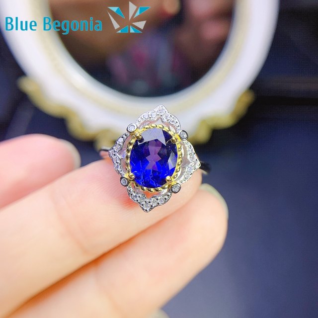 Genuine diamonds 925 sterling natral BLUE SAPPHIRE sixe retailer 7 ring