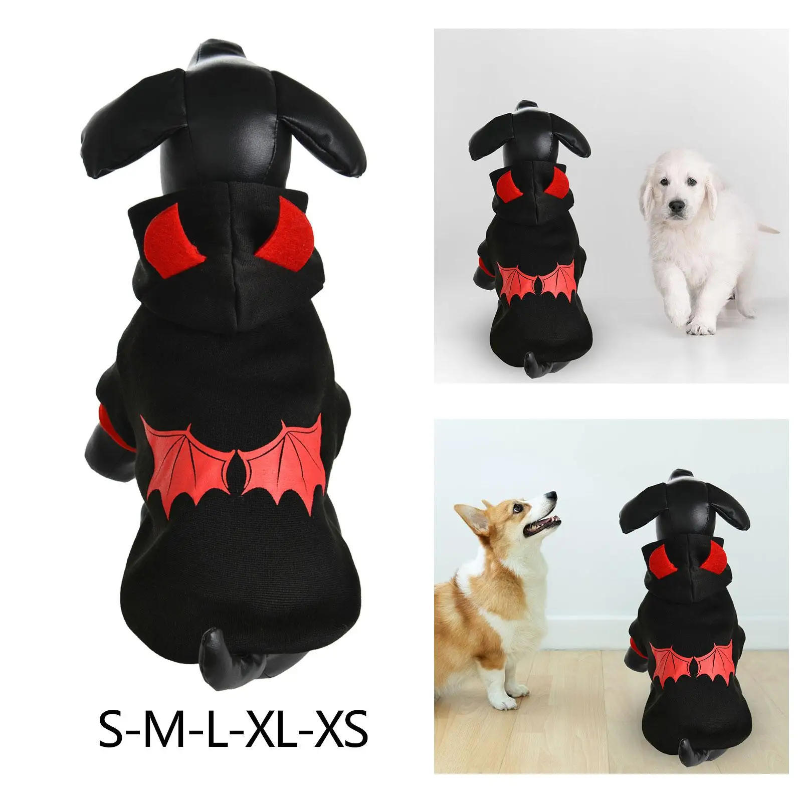 Dog Sweatshirt Hoodie Devil Style Puppy Sweatshirt Puppy Hoodie for Medium Large Dogs Party Cats Holiday Cosplay Decoration
