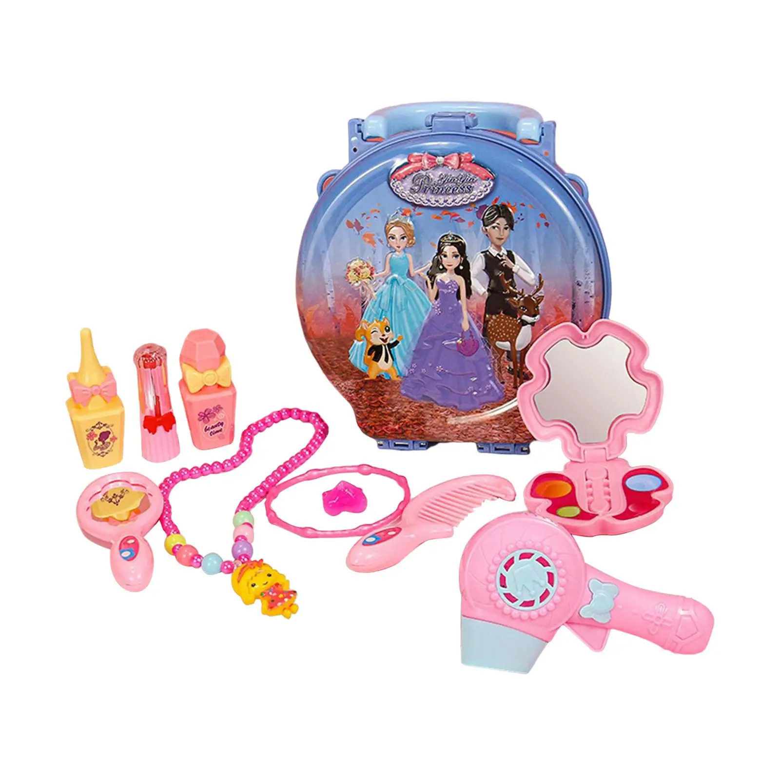 Cute Kids Pretend Trolley Bag Sensory Toy Educational Basic Skills with Accessories for Little Girls Toddler Birthday Gifts