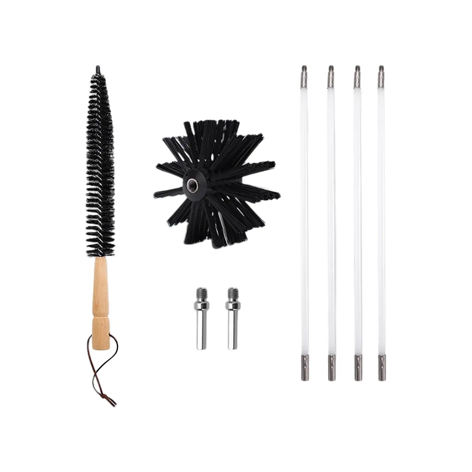 Dry Duct Cleaning Kit Flexible 4 Rods Heat Resistant Nylon Brush Accessories
