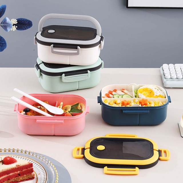 Divided Lunch Containers With Lid & Spoon Improved Freshness Keep Meals Hot  Food Storage Box With 3 Compartments For School Kids - AliExpress