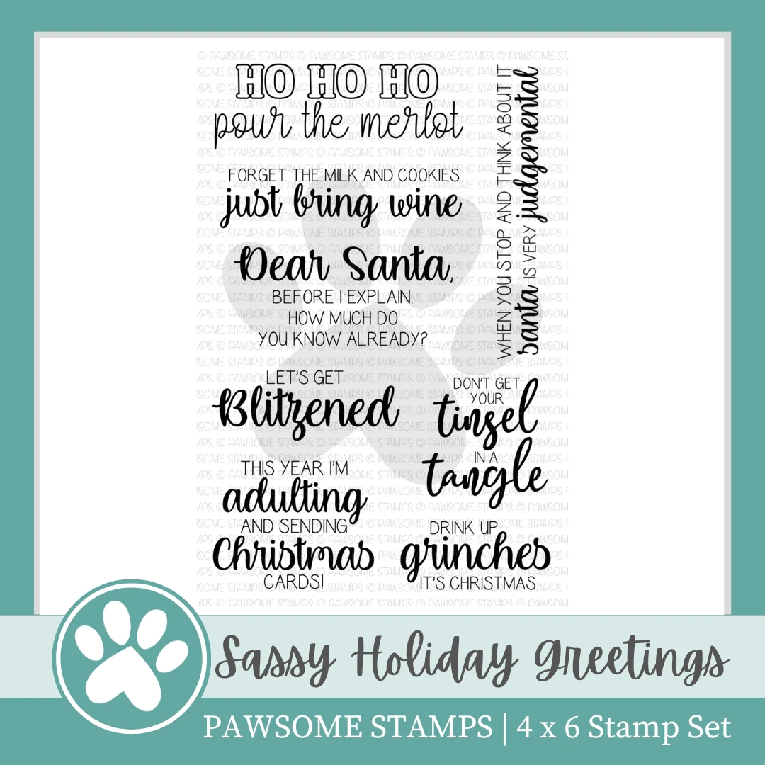 Description Picture 2 of itemNew 2023 Christmas Sassy Holiday Greetings Clear Stamps Set Scrapbooking for Paper Making Metal Cutting Dies Frames Card Craft