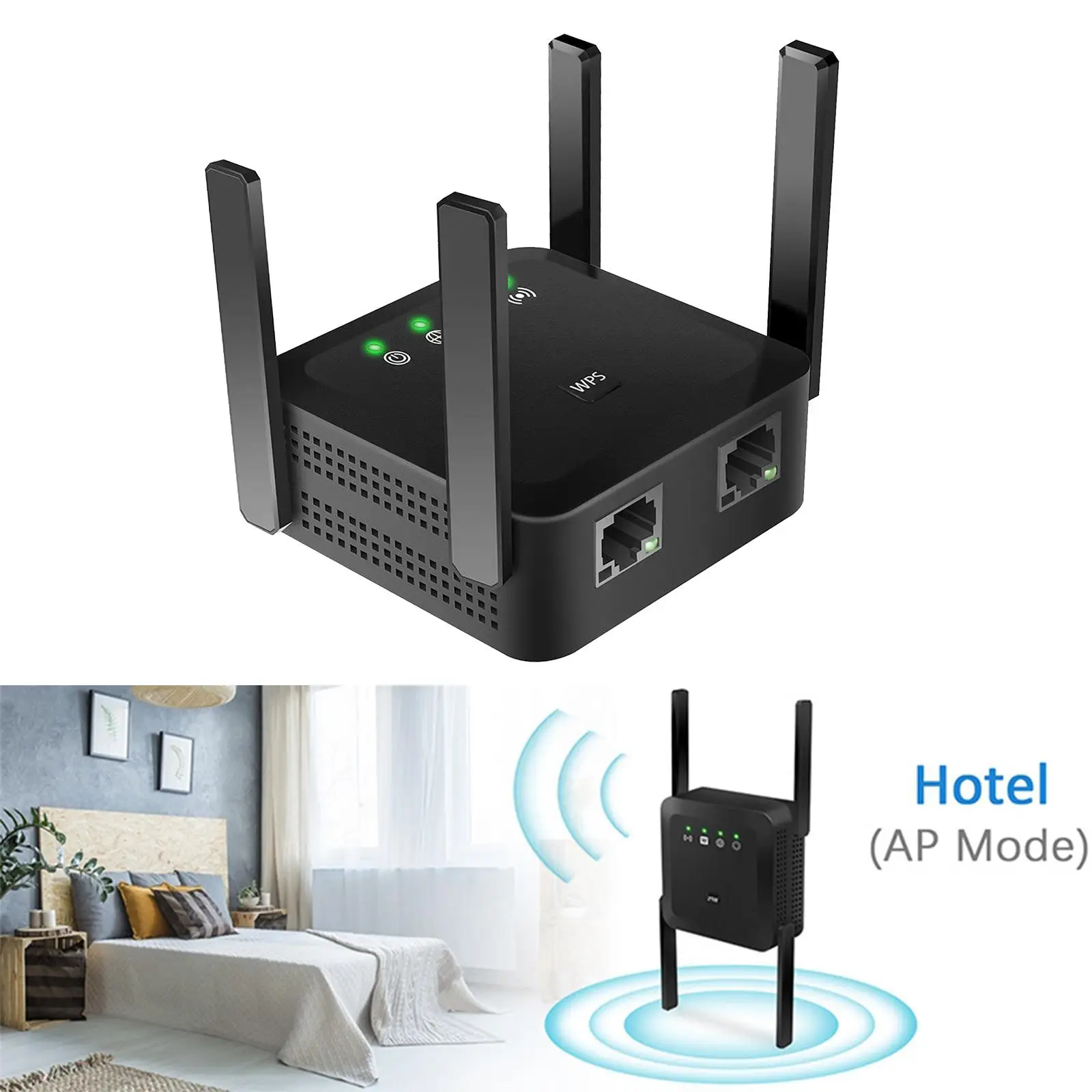 1200Mbps  Rang Extender with 4 External  Home   Internet Amplifer  & 5G Dual Band 