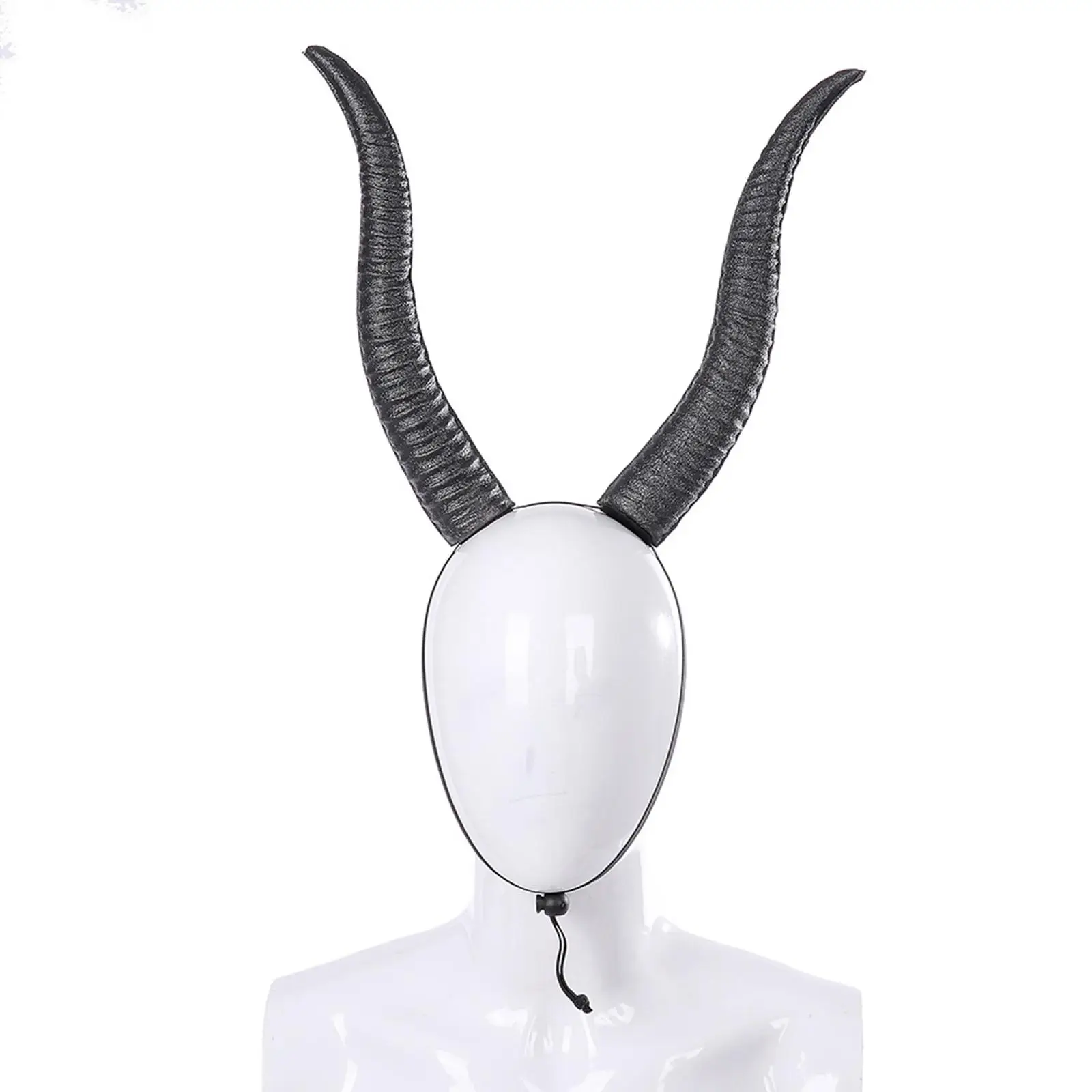 Gothic Halloween Cosplay Hair Accessories Realistic Black Long Devils Horn Headband Carnival Party Hairband