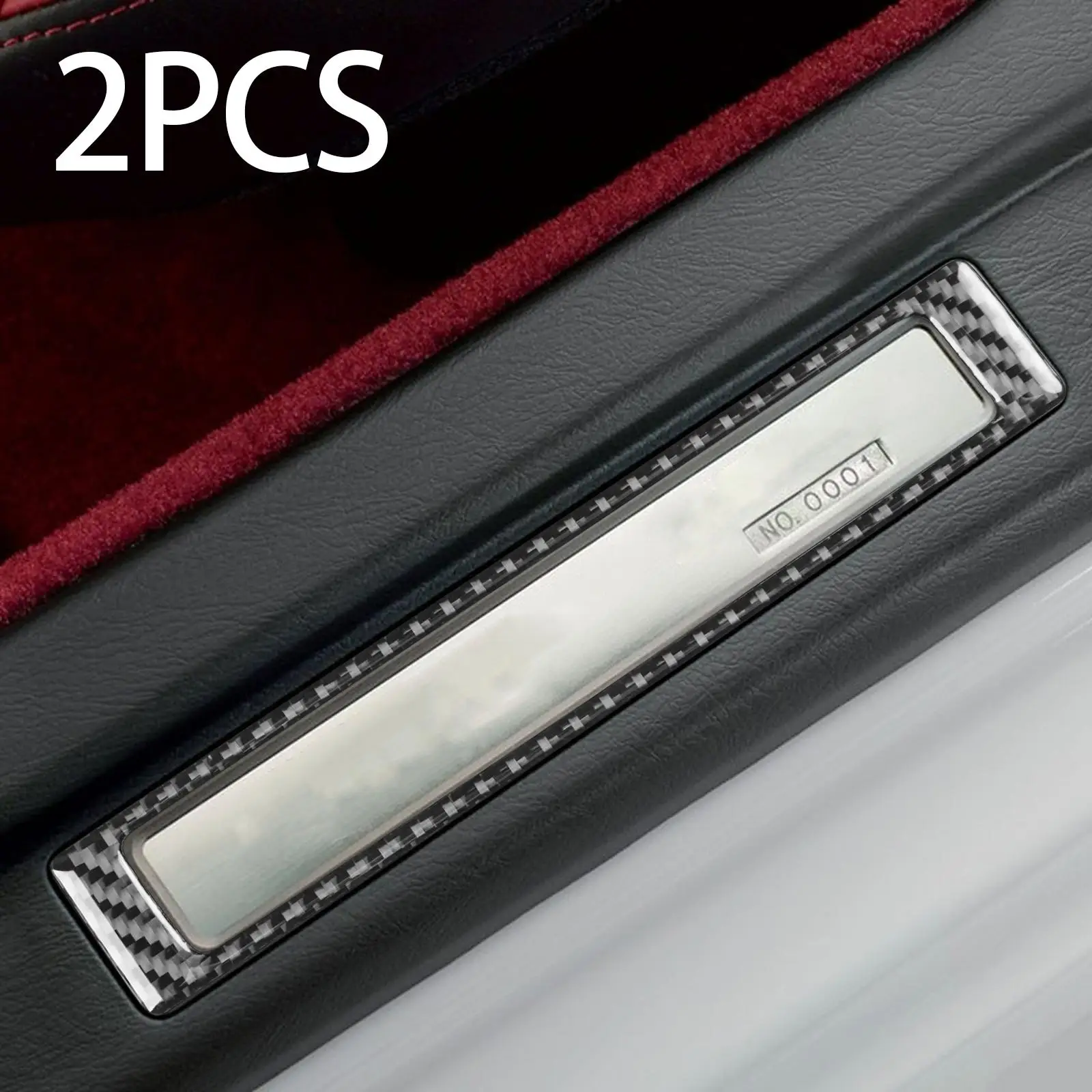 2Pcs Door Sill Accent Cover Trim Carbon Fiber Door Sill Protection for Honda S2000 Professional Car Accessories Repair Part