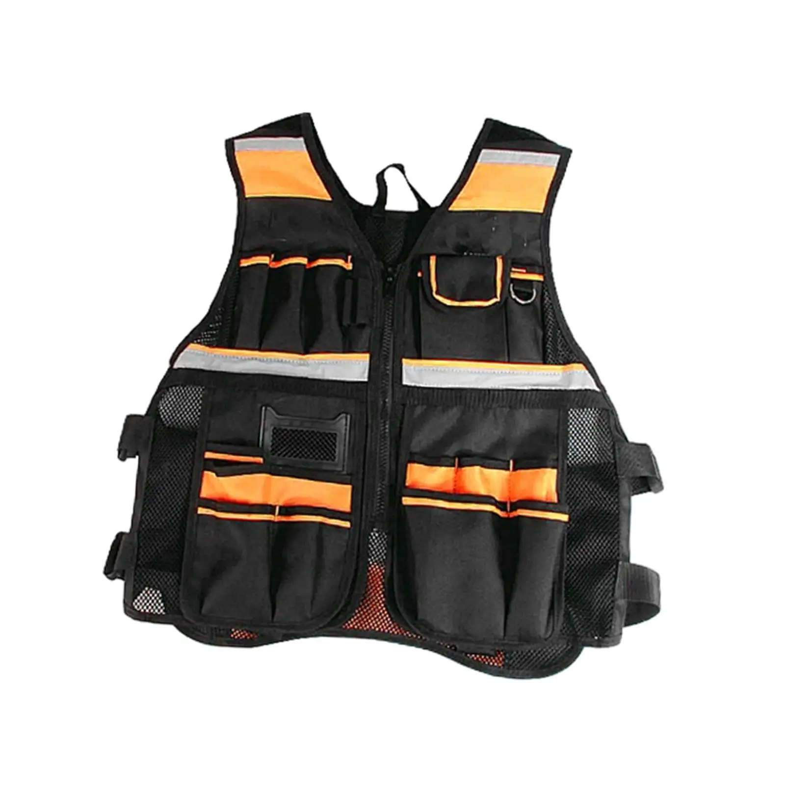 Tool Vest Electrician Carpenters Reflective Mesh Adults Convenient Access Multi Pockets for Industrial Construction Outdoor Work