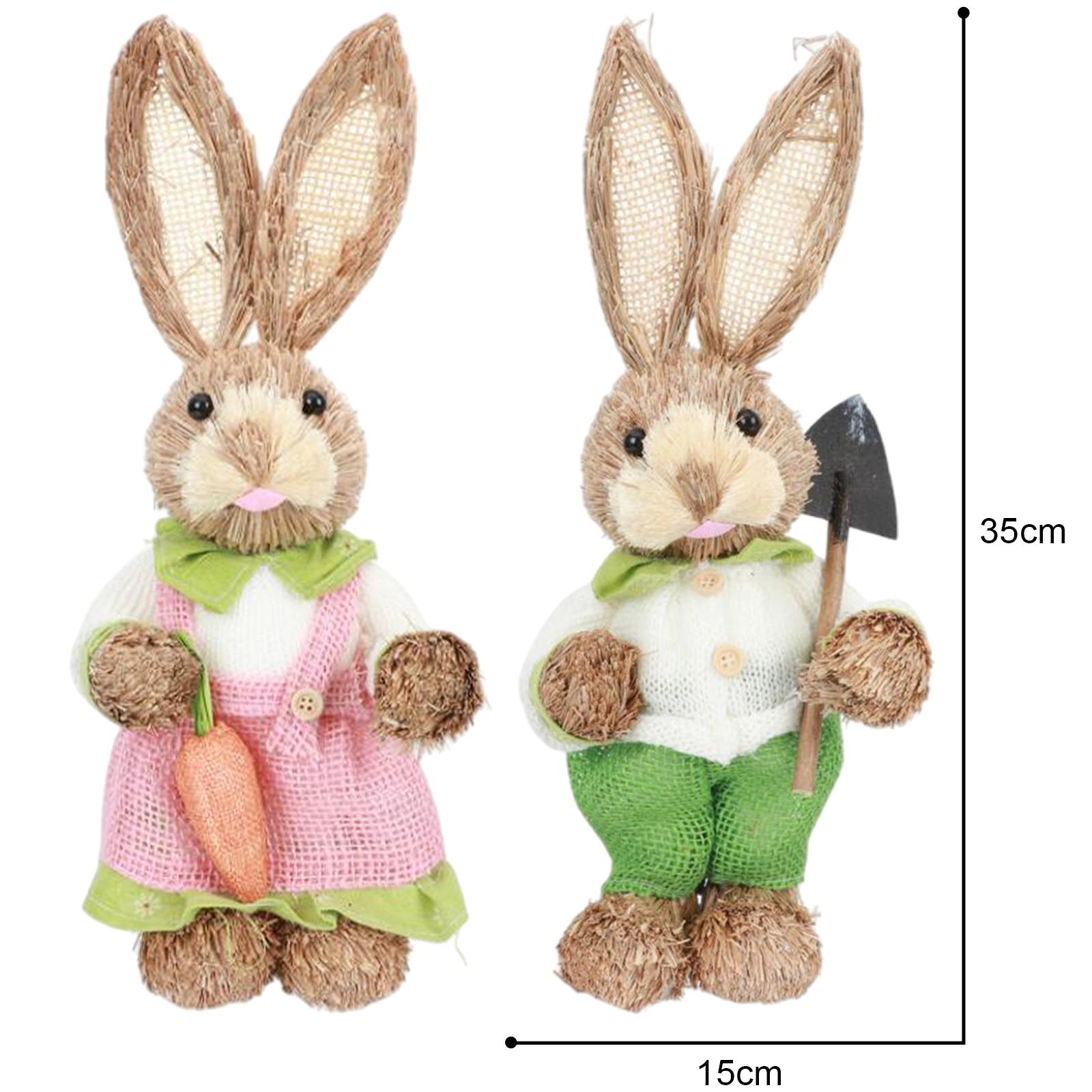 4 Easter Rabbit Decoration Bunny Figurines Photo Props Garden Indoor