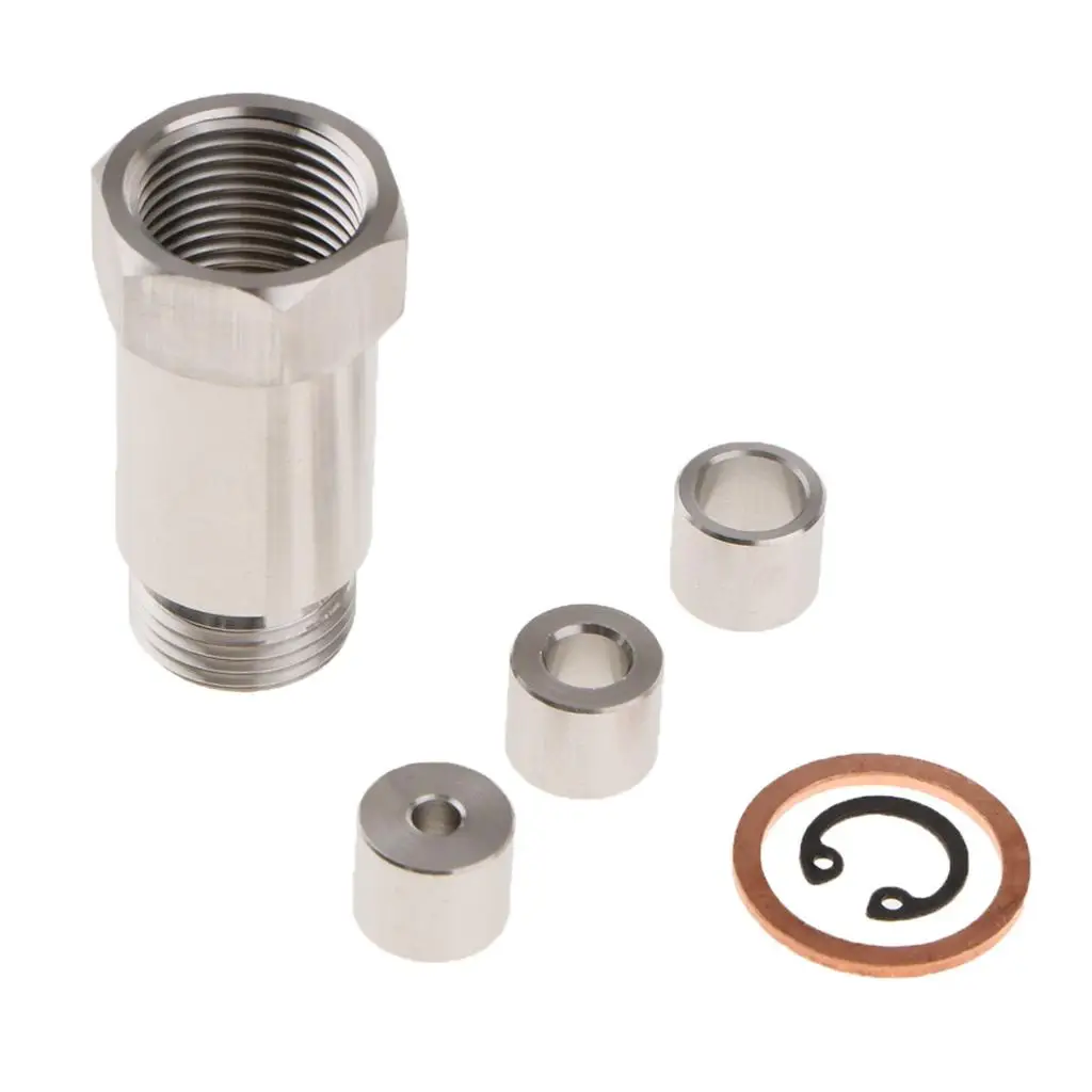 Replacement 1 Set Car Stainless Steel M18x1.5mm  Sensor Bung Extension Spacer Adapter Kits Silver