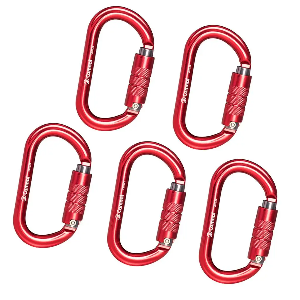 5pcs High Strength Carabiner  Climbing  Mountaineering Equipment Safety Caving Scaffolding Harness