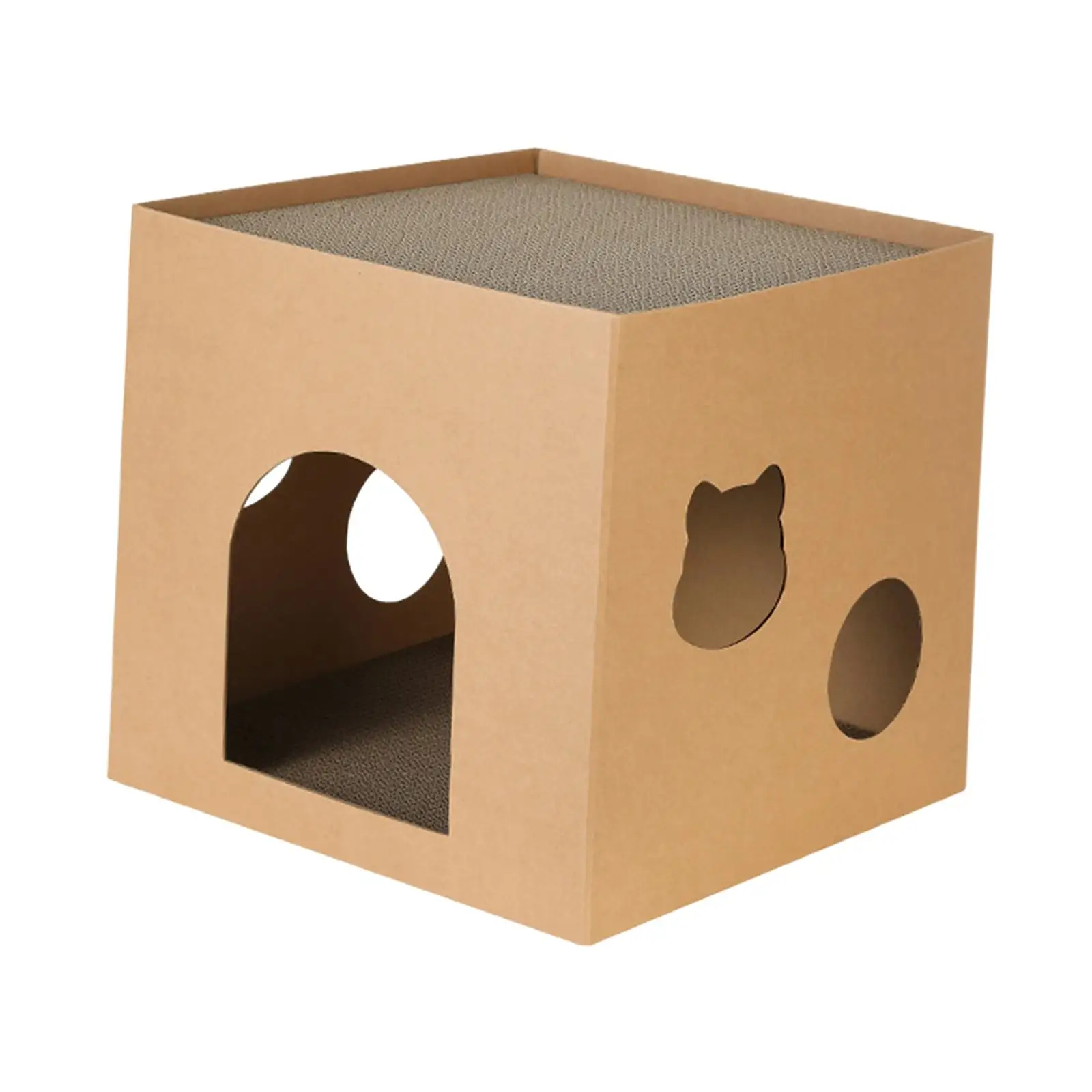 Cat Cardboard House with Scratch Pads Corrugated Cardboard Bed Cat Box Cats Bed for Cat Rabbit Small Animals Bunny Indoor