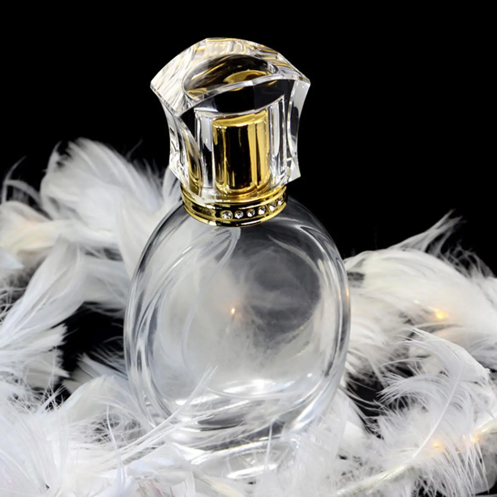 50ml 1.7OZ Oval Empty Refillable Clear Crystal Glass Cosmetics Perfume Sprayer Bottle for Makeup