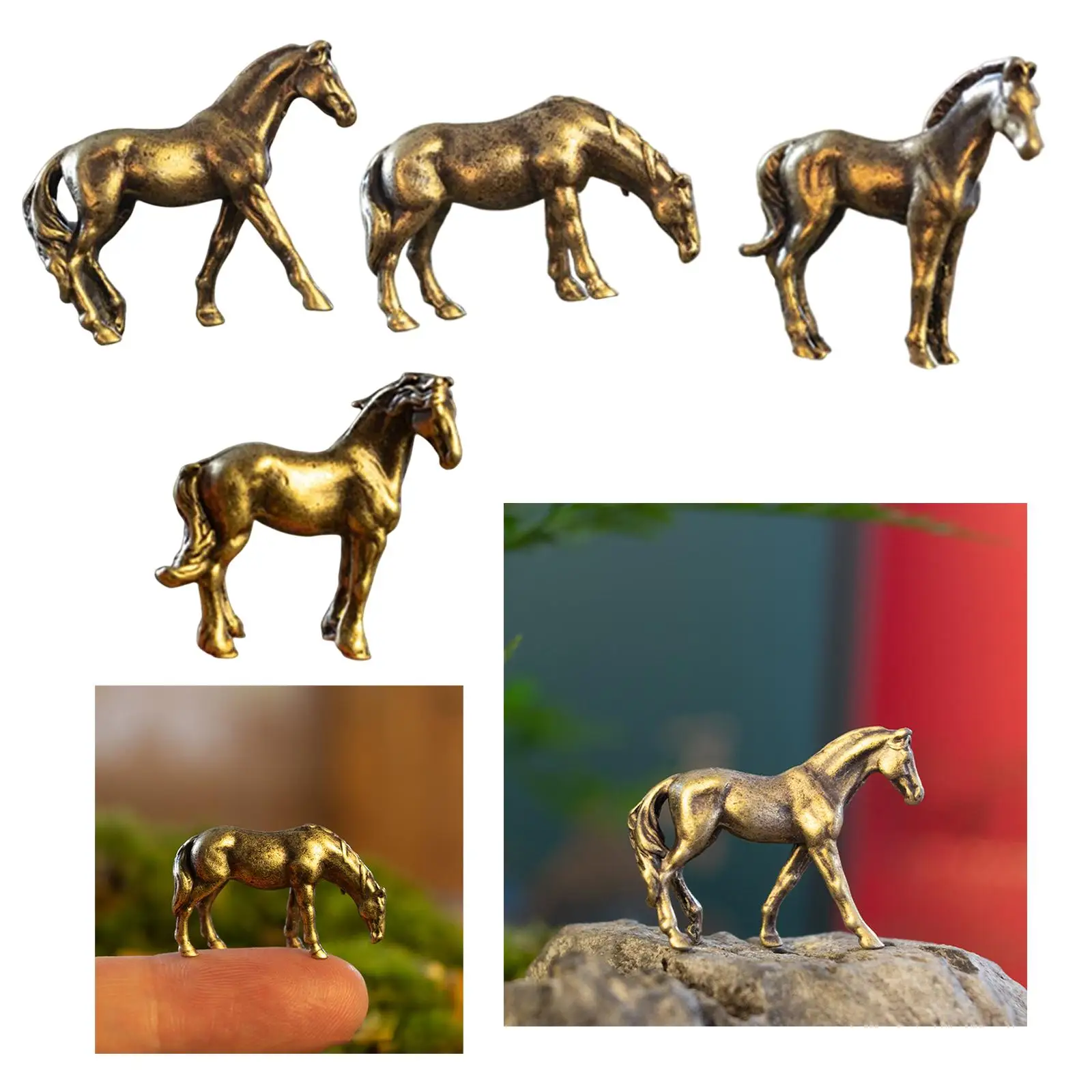 Multipurpose Horse Statues Decoration Collectibles sculpture for Landscape Pavilion Life Scene Festivals DIY Accessories