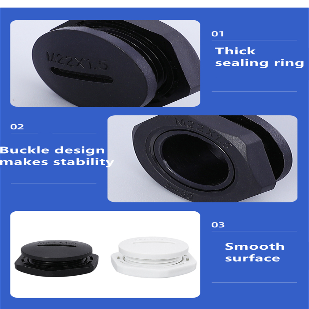 Description Picture 6 of itemMetric M Plastic Waterproof Plug Threaded Pipe Fitting End Cap Plug M12-M32 Nylon Gland Seal with Gasket 1pcs