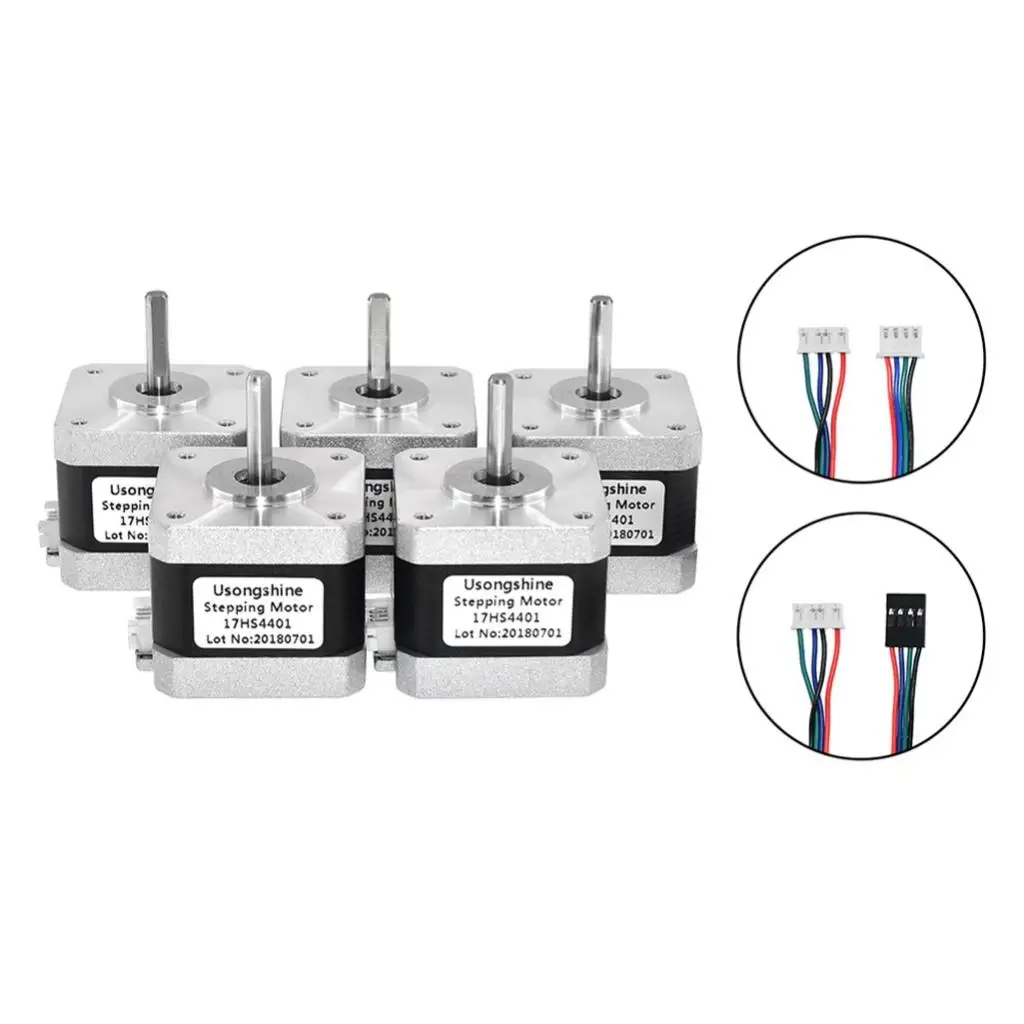 5Pcs Nema17 Stepper Motor 1.5A 4-lead for 3D Printer CNC Engraver